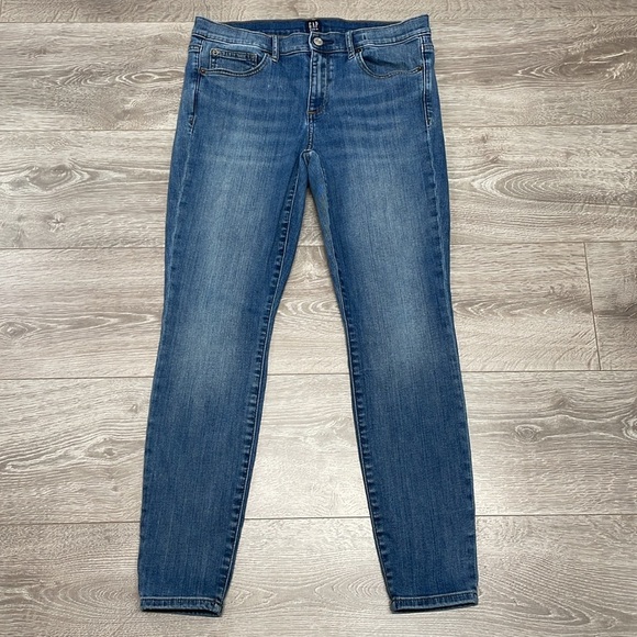 Gap Stretch True Skinny Mid Rise Medium Indigo Denim Jeans 31R - Picture 7 of 15